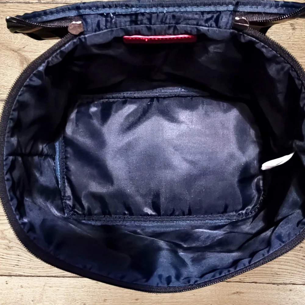 Travel Case Cosmetic/Toiletry Bag Large Black and Pink Striped Storage Tote
